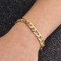 Men Women 18k Gold Plating Copper Bracelet  3:1 Figaro Chain Fashion Jewelry Dubai Punk Style