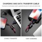 USB Type C Cable 8 inch Mini Keychain Lightning to USB Data Line 2.4A Fast Charging Cord