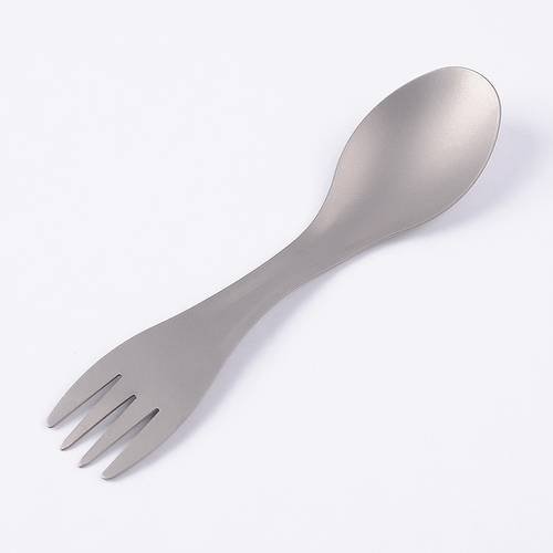 Mini Portable Titanium Alloy Spork Fork Spoon Lightweight Outdoor Camping Tool
