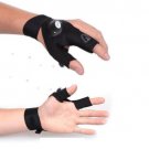 2 pc Outdoor Fishing Magic Strap Fingerless Glove LED Flashlight Torch Cover Survival
