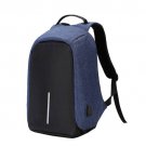 Anti-theft Mens Womens Laptop Notebook Backpack With USB Charging Port  Blue