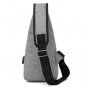 Men Canvas Chest Bag Outdoor Crossbody Sling Shoulder Backpack With USB Charging Large Capacity