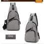 Men Canvas Chest Bag Outdoor Crossbody Sling Shoulder Backpack With USB Charging Large Capacity