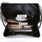 Women Casual Backpack Leather Tassels Black Drawstring Bags School Shoulder Bag