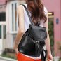 Women Casual Backpack Leather Tassels Black Drawstring Bags School Shoulder Bag
