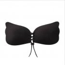 Sexy Ladies 3/4 Cup Nubra Invisible Sticky Bra Strapless Brasier Silicone Push Up  Bra Cup C Black