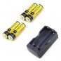 4pcs 6000mAh 18650 Batteries US Regulatory Double Charger Flashlight User