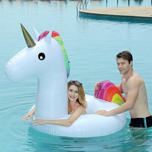 giant rainbow unicorn pool float