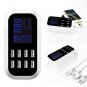 8 Multi-Port USB Adapter Desktop Wall Charger Smart LED Display Charging Station US plug