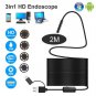 8 LED USB Endoscope Inspection Camera 1200P HD Borescope 3in1 Waterproof IP68  ( 2M)