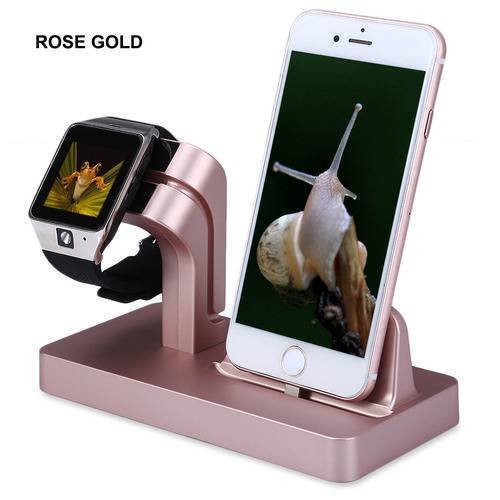 Charging Dock Stand Bracket Accessories Holder For iPhone Apple Watch iwatch  Rose Gold
