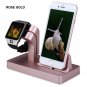 Charging Dock Stand Bracket Accessories Holder For iPhone Apple Watch iwatch Rose Gold