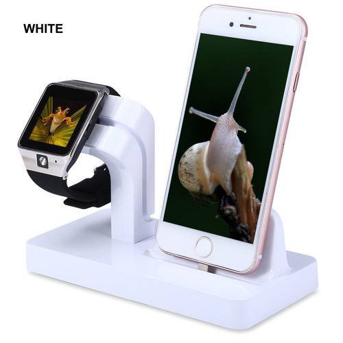 Charging Dock Stand Bracket Accessories Holder For iPhone Apple Watch iwatch White