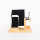 Bamboo 4-Port USB Charging Station Micro HUB Charger Holder for iWatch iPhone x