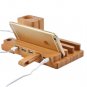 Bamboo 4-Port USB Charging Station Micro HUB Charger Holder for iWatch iPhone x
