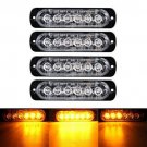 6 LED Light Bar Flash Emergency Car Vehicle Warning Strobe Yellow Amber