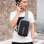 Anti Theft Small Chest Pack USB Charge Canvas Travel Sport Sling Bag Gray