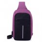 Anti Theft Small Chest Pack USB Charge Canvas Travel Sport Sling Bag Purple