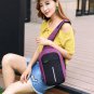 Anti Theft Small Chest Pack USB Charge Canvas Travel Sport Sling Bag Purple