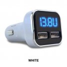 Dual USB Car Charger 4.8A Adapter LED Display Fast Charging For iPhone Samsung  White