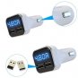 Dual USB Car Charger 4.8A Adapter LED Display Fast Charging For iPhone Samsung  White