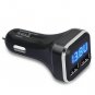 Dual USB Car Charger 4.8A Adapter LED Display Fast Charging For iPhone Samsung  Black