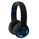 Wireless Bluetooth Headphone Head Mount Headset With Radio Microphone  Blue