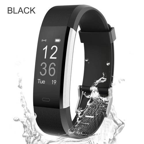 Smart Watch Bracelet Tracker Blood Pressure Heart Rate Monitor  Black