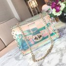 Women PVC Chain Bag Laser Transparent Clear Tote Shoulder Crossbody Handbag