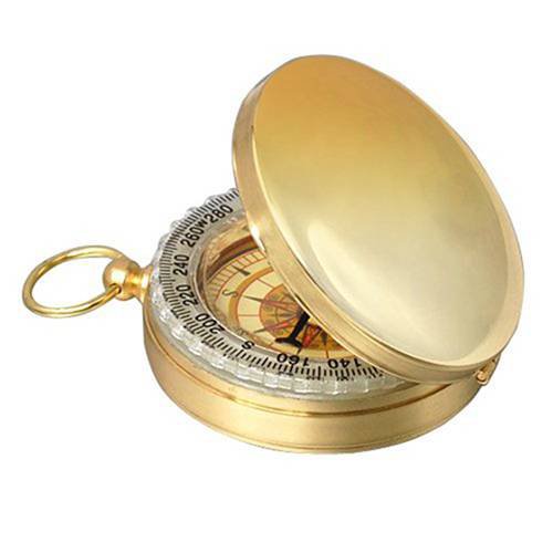 Pocket Brass Watch Style Military Army Compass Camping Hiking Outdoor Keychain