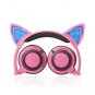 Cartoon Cat Ear Shape Headphone with Glowing Lights Wired Headband for Children