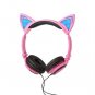 Cartoon Cat Ear Shape Headphone with Glowing Lights Wired Headband for Children