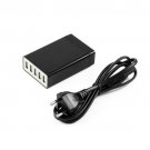 5V 8A 5 Ports USB Charger Phone Charger Adapter Charging Smartphone EU Plug  Black