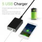 5V 8A 5 Ports USB Charger Phone Charger Adapter Charging Smartphone EU Plug Black