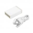 5V 8A 5 Ports USB Charger Phone Charger Adapter Charging Smartphone EU Plug  White