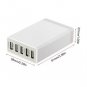 5V 8A 5 Ports USB Charger Phone Charger Adapter Charging Smartphone EU Plug  White