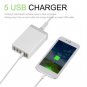 5V 8A 5 Ports USB Charger Phone Charger Adapter Charging Smartphone EU Plug  White