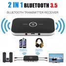 2 In 1 Wireless Stereo Audio Bluetooth Transmitter Receiver Adapter Black