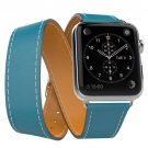 Genuine Leather Replace Wrist Strap Watchband With Adapters For Apple Watch iWatch 38mm  Blue