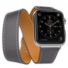 Genuine Leather Replace Wrist Strap Watchband With Adapters For Apple Watch iWatch 42mm  Gray