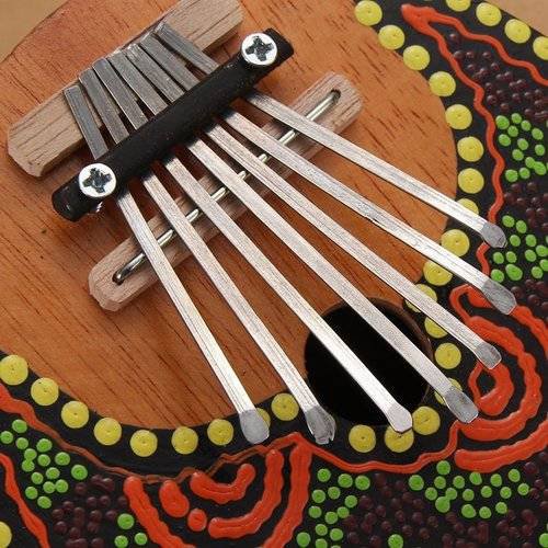 Kalimba Thumb Piano 7 Keys Tunable Coconut Shell Painted Musical Instrument