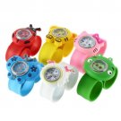 Fashion Animal Slap Snap On Silicone Wrist Watch Boys Girls Children Kids  Color Random