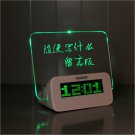 LED Light Fluorescent Message Board Digital USB HUB Wall Alarm Clock Gift  Green