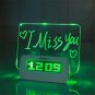 Electric Clock Alarm Clock Memo Board Backlight Fashionable For Home Silent Green