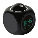 Digital Alarm Clock Multifunction With Voice Talking LED Projection Temperature  Black