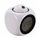 Digital Alarm Clock Multifunction With Voice Talking LED Projection Temperature  White