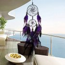 Feather Crafts Purple Dream Catcher Handmade Dreamcatcher With Beads Home Decor