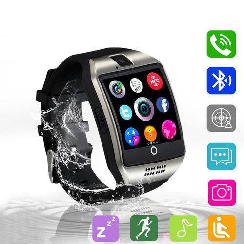 Bluetooth Touch Screen Q18 Smart Watch For Android mobiles iPhone X 8 Sim Card Silver