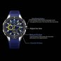 MEGIR 2053G Silicone Strap Men Watch Chronograph Waterproof Sport Quartz Watch  Blue