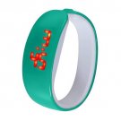 LED Wrist Watch Bracelet Fashion Plating Women/Men Silicone Sport Digital Watch  Mint Green
